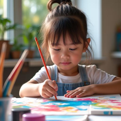 Enfants dans un atelier créatif